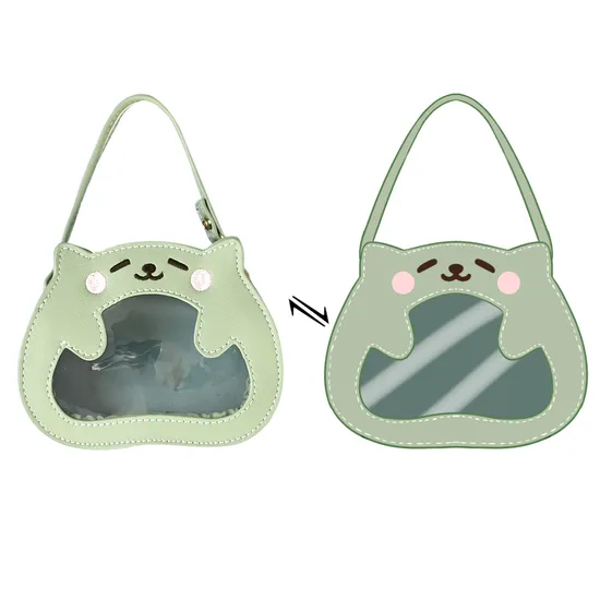 かわいいバッグ 透明窓付きカスタムPUイタバッグ